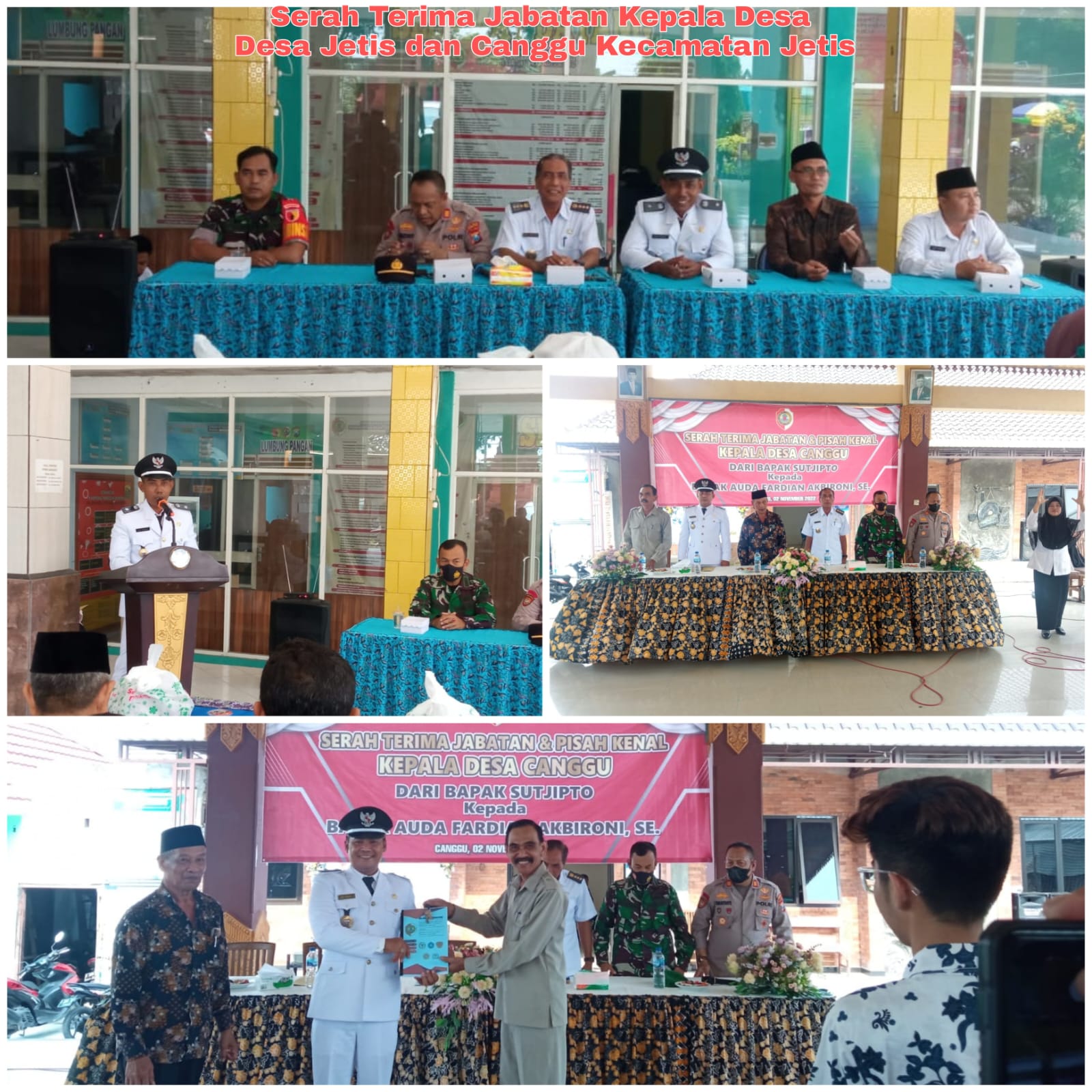 SERAH TERIMA JABATAN KEPALA DESA JETIS DAN CANGGU KECAMATAN JETIS